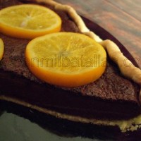 Tarta de chocolate amargo y naranja dulce