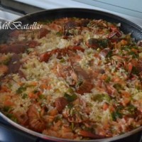 Arroz gustoso de cangrejos