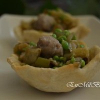 Tartaletas rellenas de verduras y carne