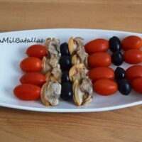 Banderillas de almejones con tomatitos: aperitivo saludable