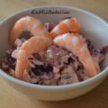 Ensaladilla de remolacha con langostinos