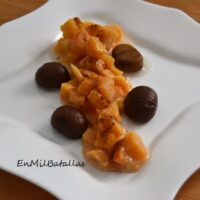 Caquis con castañas: postre de otoño con frutas de temporada