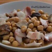 Garbanzos con setas y potón